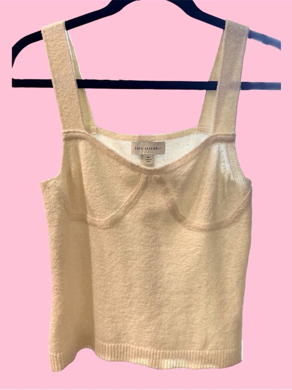 Free Assembly White Knit Tank Top #32